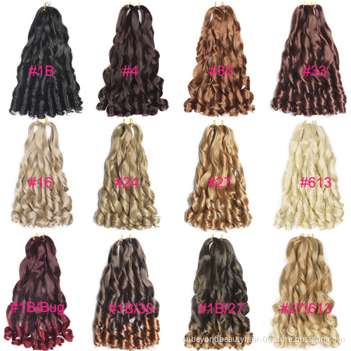 Free Sample Silky Pony Style Wavy Braiding  Hair Spiral Curly Hair Extensions French Curls Synthetic Curly Braiding Hair